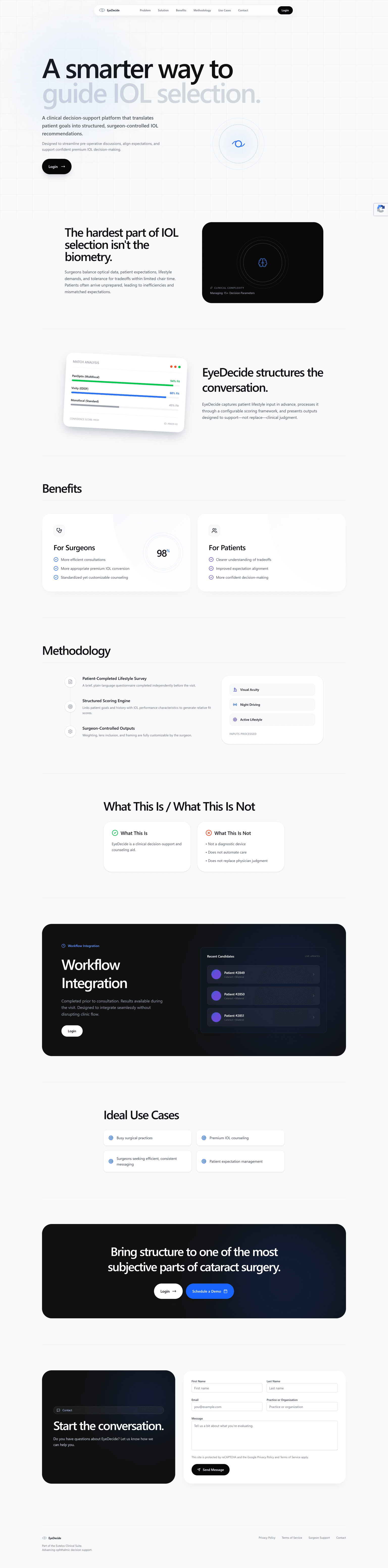 Eutelos EyeDecide website screenshot